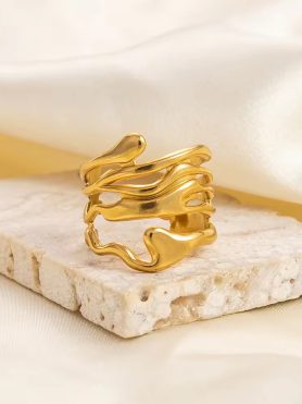 Sculptural Multi-Band Gold Open Ring