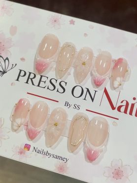 Soft Pink 3D Art Press-On Nails