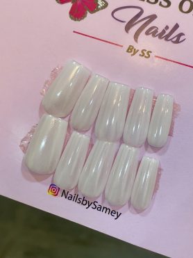 Chrome Square Shaped Press-On Nails
